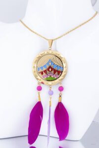 Collar con Aretes de Atrapa Sueños Modelo Alegría
