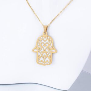 Collar con Cadena y Aretes Hamsa Espejo